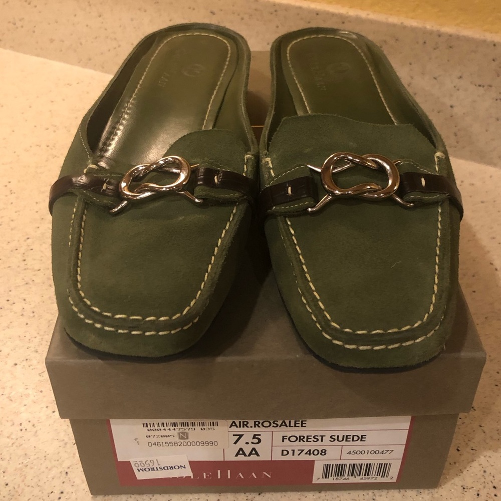 Green suede Cole Haan mules - Picture 2 of 6
